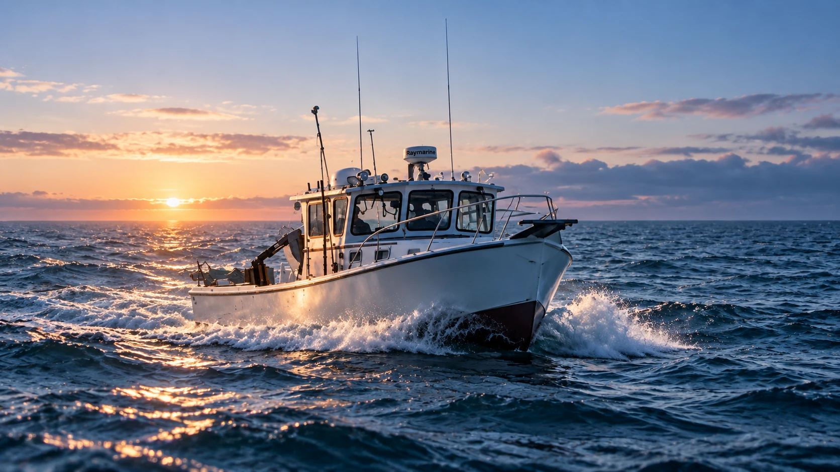 South Shore Sea Burials vessel underway at first light off Long Island